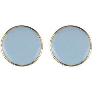 Enamel Round Stud Plain Earrings for Girls Alloy Material Made in India Earrings for Women's Fashion Jewellery for Party