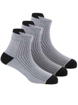 Freecultr Ankle Socks | Breathable Bamboo Fibre | Odour Resistant | Thermo Regulated | Moisture Wicking | Anti-Slip Y-Heel | Soft & Comfortable Set of 3 Dark Grey