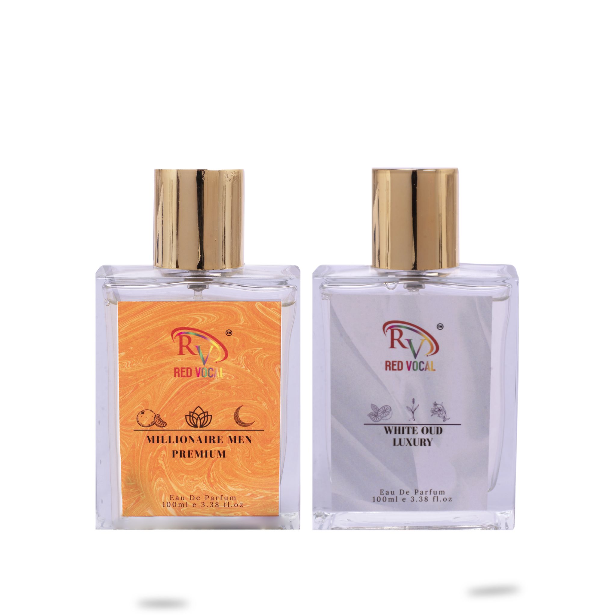 Red Vocal Millionaire Men Premium (Men) with White Oud Luxury (Unisex) 100ml Perfume Spray Combo – 2 x 100ml