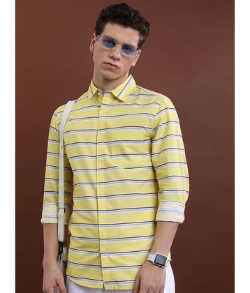 Ketch 100% Cotton Regular Fit Striped Full Sleeves Men's Casual Shirt - Yellow ( Pack of 1 )