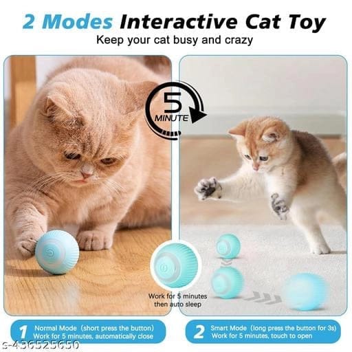 LED Smart Gravitational Rotating Ball for Pet (Blue)