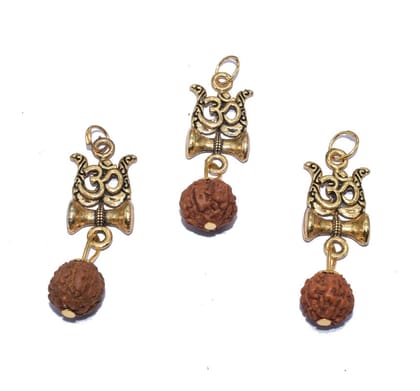 Golden Metal Oxidize Small God Pendant for Jewelry Making. , SMG-003-Per Packet of 12 Pcs / Gold