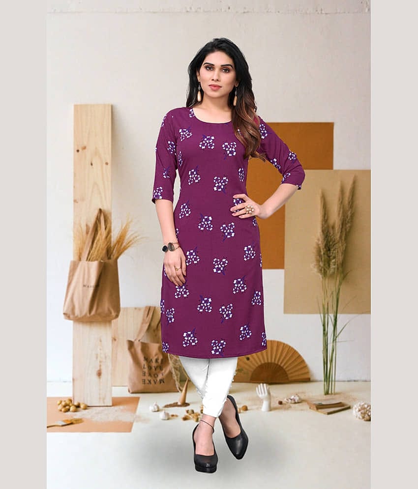 KETAKI FASHION Pack of 1 Crepe Printed Straight Women's Kurti - ( Multicolor )