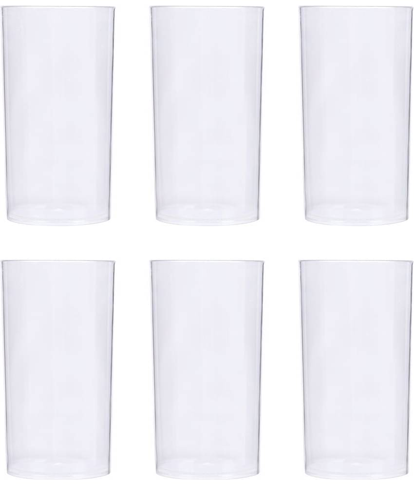 HomePro Transparent Plastic Glasses 300 ml ( Pack of 6 )
