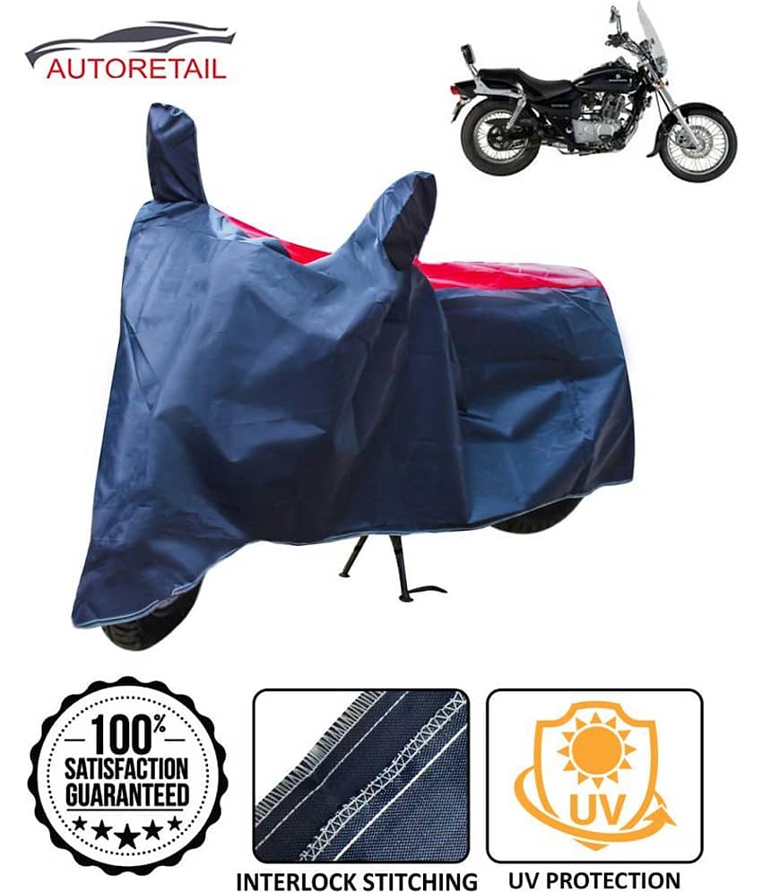 Autoretail Dust Proof Two Wheeler Polyster Cover With (Mirror Pocket) for Bajaj Avenger 220 DTS-i with Buckle Lock (Red & Blue)