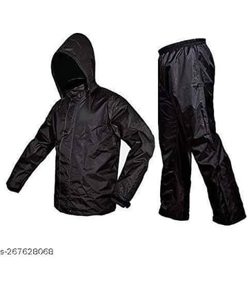 ENTICE Black Polyester Men's Long Raincoat ( Pack of 1 )