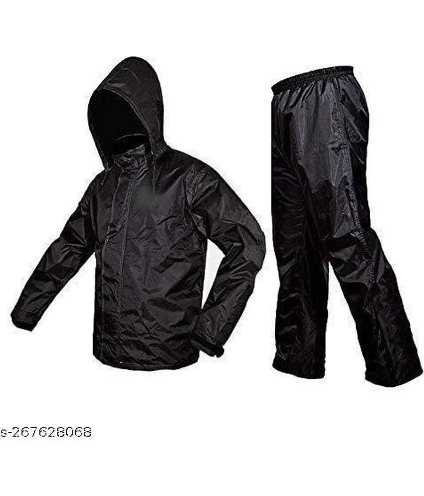 ENTICE Black Polyester Men's Long Raincoat ( Pack of 1 )