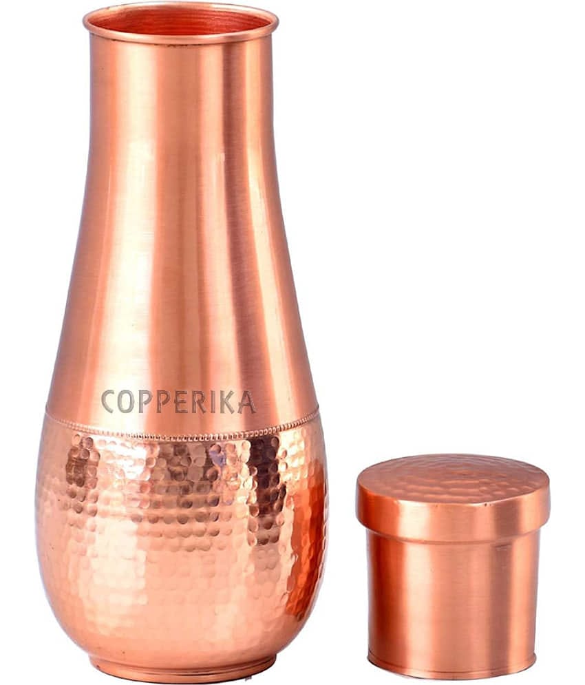 Copperika Tulip Pot 100% Pure Copper Water Bottle 1600ml Copper Copper Water Bottle 1600 mL ( Set of 1 )