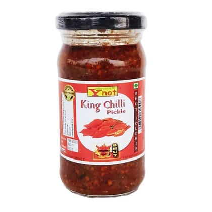 Y Not King Chilli Pickle - 180 gm - One glass jar