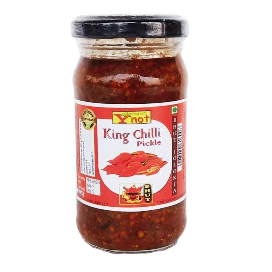 Y Not King Chilli Pickle - 180 gm - One glass jar