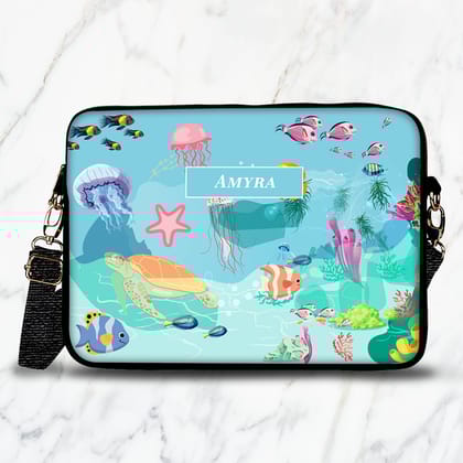 Ocean Bed Kids Laptop Bag-Aquacyan / 15.5"