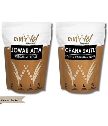 Amwel Jowar Atta 450g + Chana Sattu 450g 900 gm Pack of 2