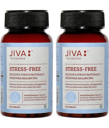Jiva Stress-Free Tablets Relieves Anxiety And Stress -120 Nos (Pack of 3)