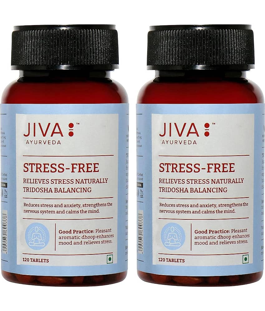 Jiva Stress-Free Tablets Relieves Anxiety And Stress -120 Nos (Pack of 3)