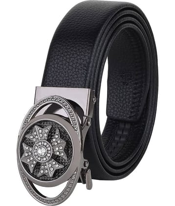 SILKSHOPPING - Black PU Men's Casual Belt ( Pack of 1 )