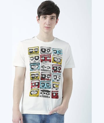 Huetrap Pack of 1 Cotton Regular Fit Men's T-Shirt ( Off White )