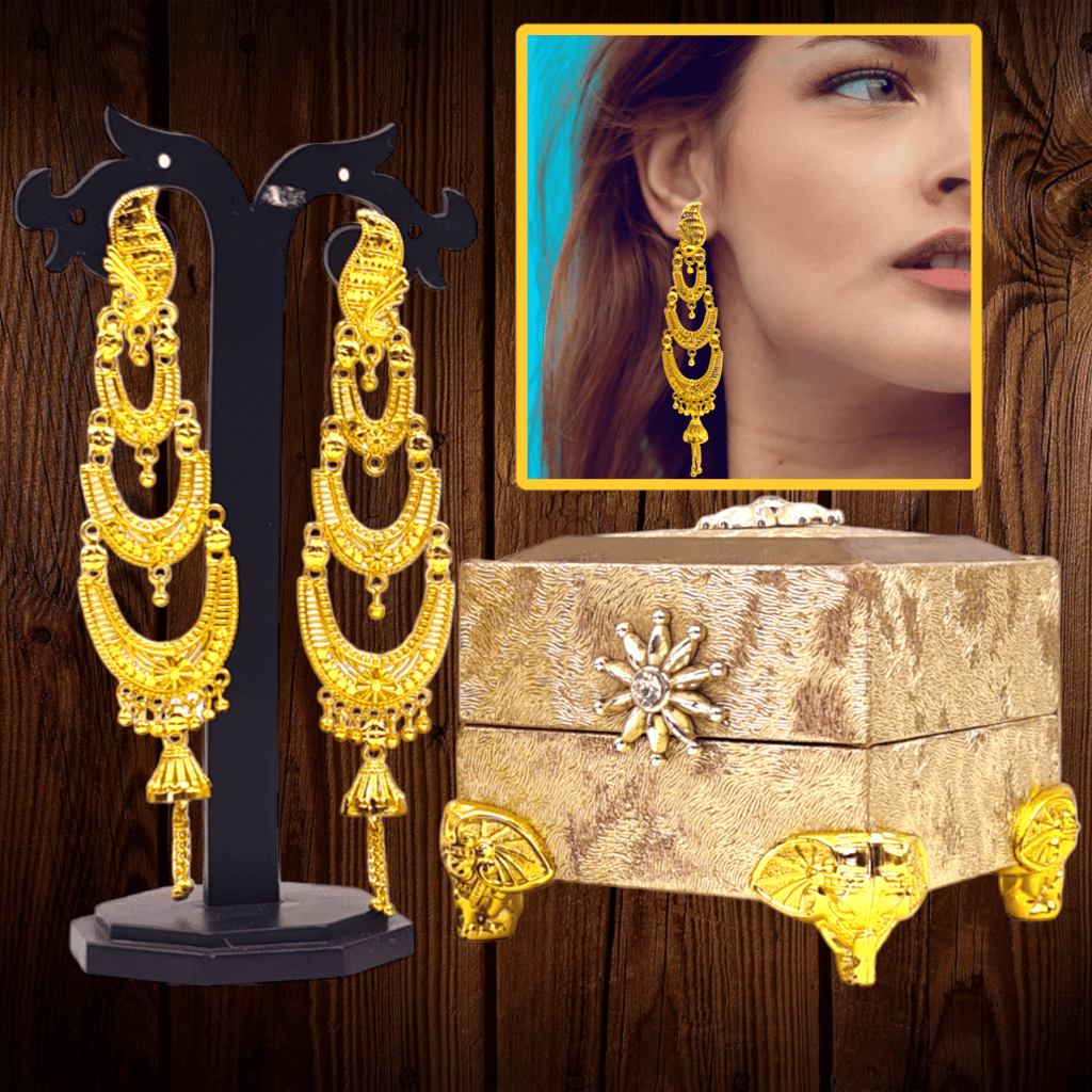 Attractive Sister 22K Gold Plated Multi Layer jhumka / 22K Indian Wedding/ Handcrafted jewelry