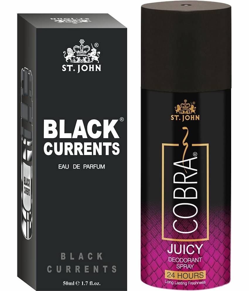 St. John - Cobra Juicy 150ml & Black Current 50ml Deodorant Spray & Perfume for Women,Men 150 ml ( Pack of 2 )