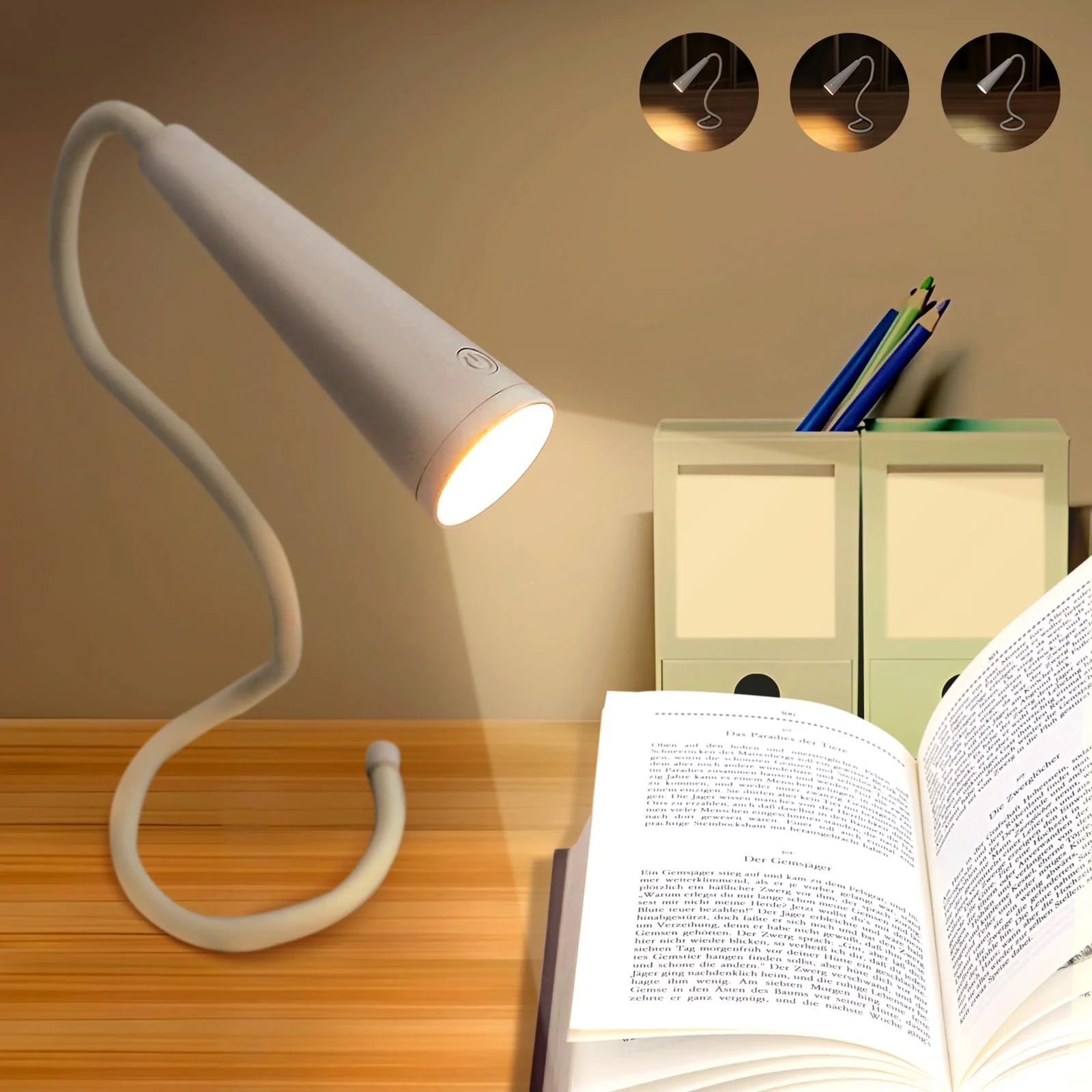 GLOWSERIE Portable LED Table Lamp with Sleek Curved Design