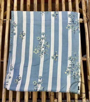 Elegant Unstitched Khadi Cotton Fabric for Kurtas-Blue Stripes