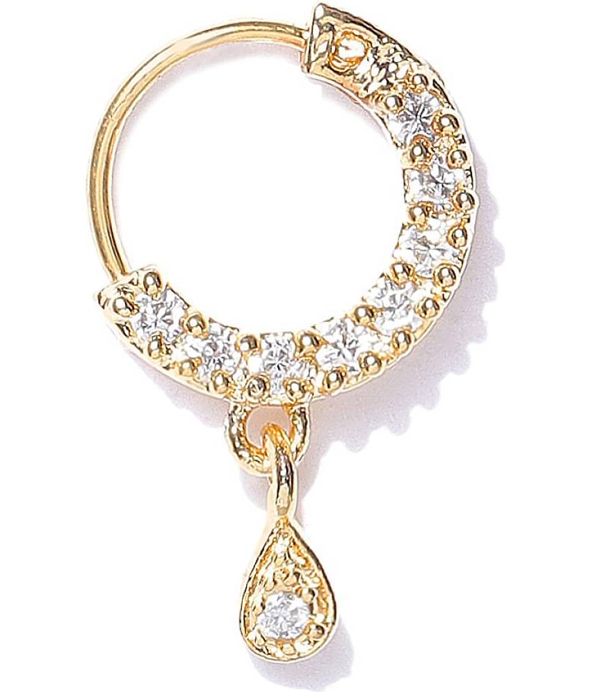 Priyaasi Stylish Gold Plated American Diamond Nose pin For Women And Girls
