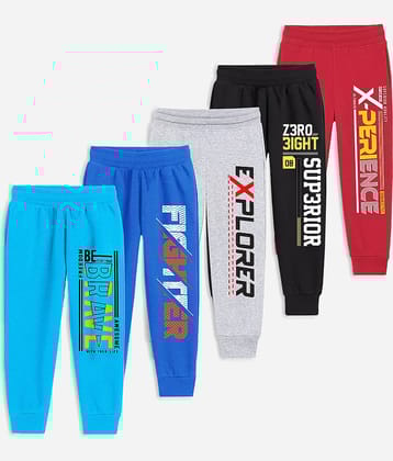 Trampoline Pack of 5 Boys Cotton Blend Trackpant ( Multicolor 2 )