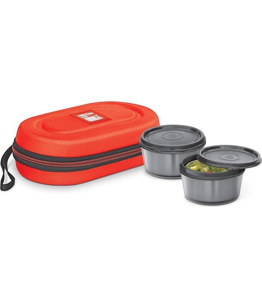 Milton Nutri Stainless Steel Insulated Tiffin Set, 320ml, Set of 2, Red