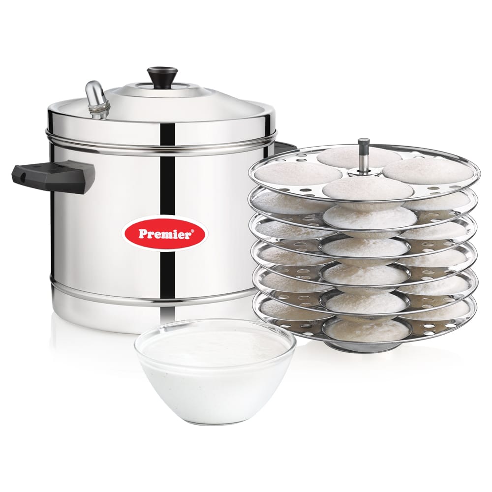 Premier Stainless Steel Induction Compatible Idly Cooker - 6 Plates