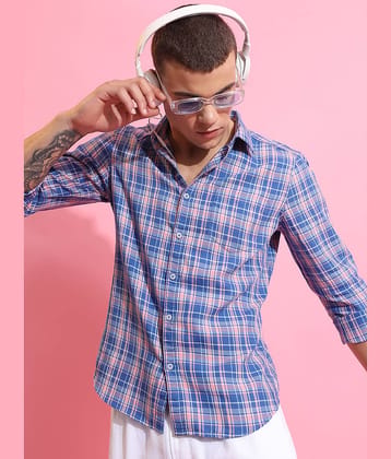Highlander Cotton Blend Slim Fit Checks Full Sleeves Men's Casual Shirt - Multicolor ( Pack of 1 )