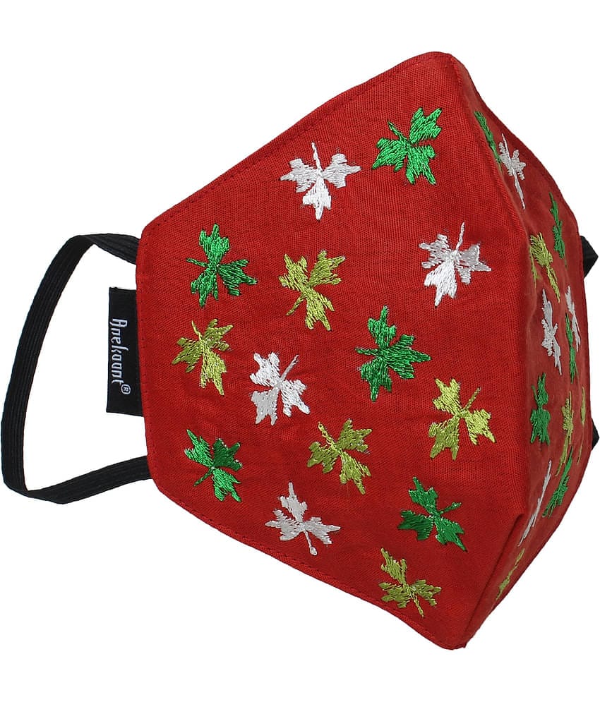 Anekaant - Red Cotton Mask ( Pack of 1 )