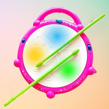Battery Operated Flash Drum Toy, Plastic