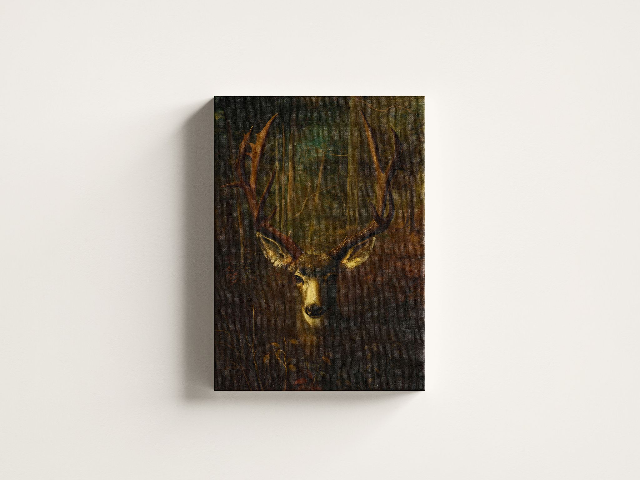 FURNISHUB Royal Stag Portrait Magnificent Antlers in Captivating Detail | Wall Art Painting For Home Decor| Wall Decor Painting | Gallery Wrapped Canvas Art Painting | Ideal Painting For Gifting
