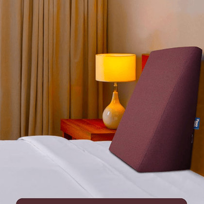 Starlon Wedge Pillow | Memory Foam | Wedge Pillow for Back Support, Acid Reflux, Snoring, GERD, Leg Elevation, Pregnancy (Maroon, L51 X W50 X H25 cm)