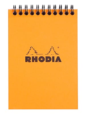 Rhodia Classic Orange Wirebound Square Grid Notepad-Orange / Square Grid / A6