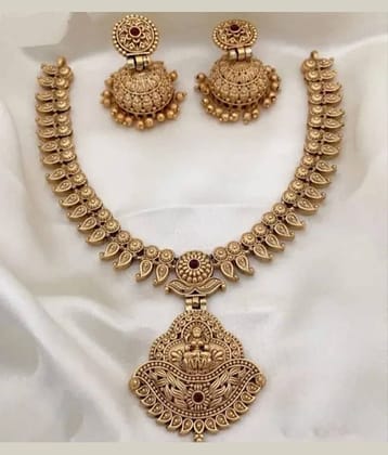 Padmavati Bangles Maroon Alloy Necklace Set ( Pack of 1 )