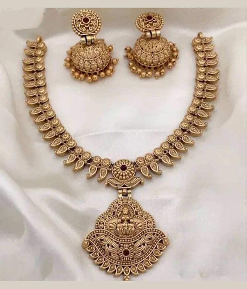 Padmavati Bangles Maroon Alloy Necklace Set ( Pack of 1 )