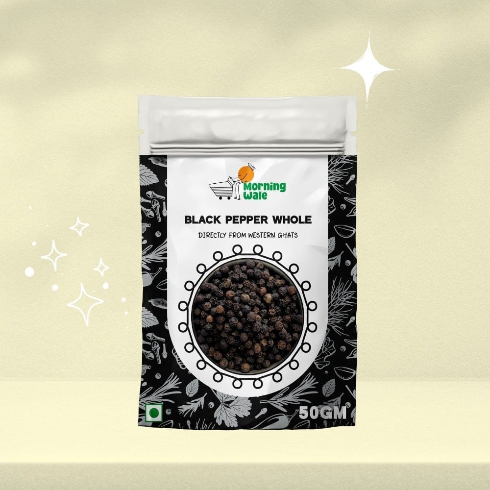 Morning Wale Whole Black Pepper/Kali Mirch (90g) | Western Ghats Origin | Bold Peppercorns
