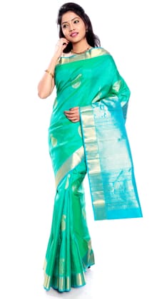 Pastel Green Kanchipuram Pure Silk Saree with Butta Motifs