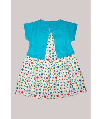 TRITI Cotton Frock For Girls ( Pack of 1 , Blue )