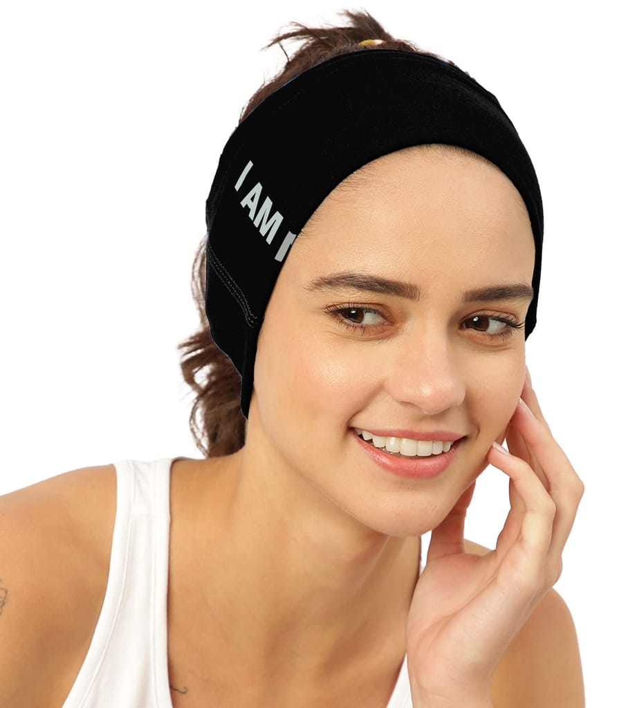 FREECULTR Unisex Bamboo Bandana, Anti Microbial Super Soft & Comfort Fit, Breathable Multipurpose Headband, Face Mask for Dust Protection and Sun - Size Printed Pack of 3-Black, Peach, Chalk Blue