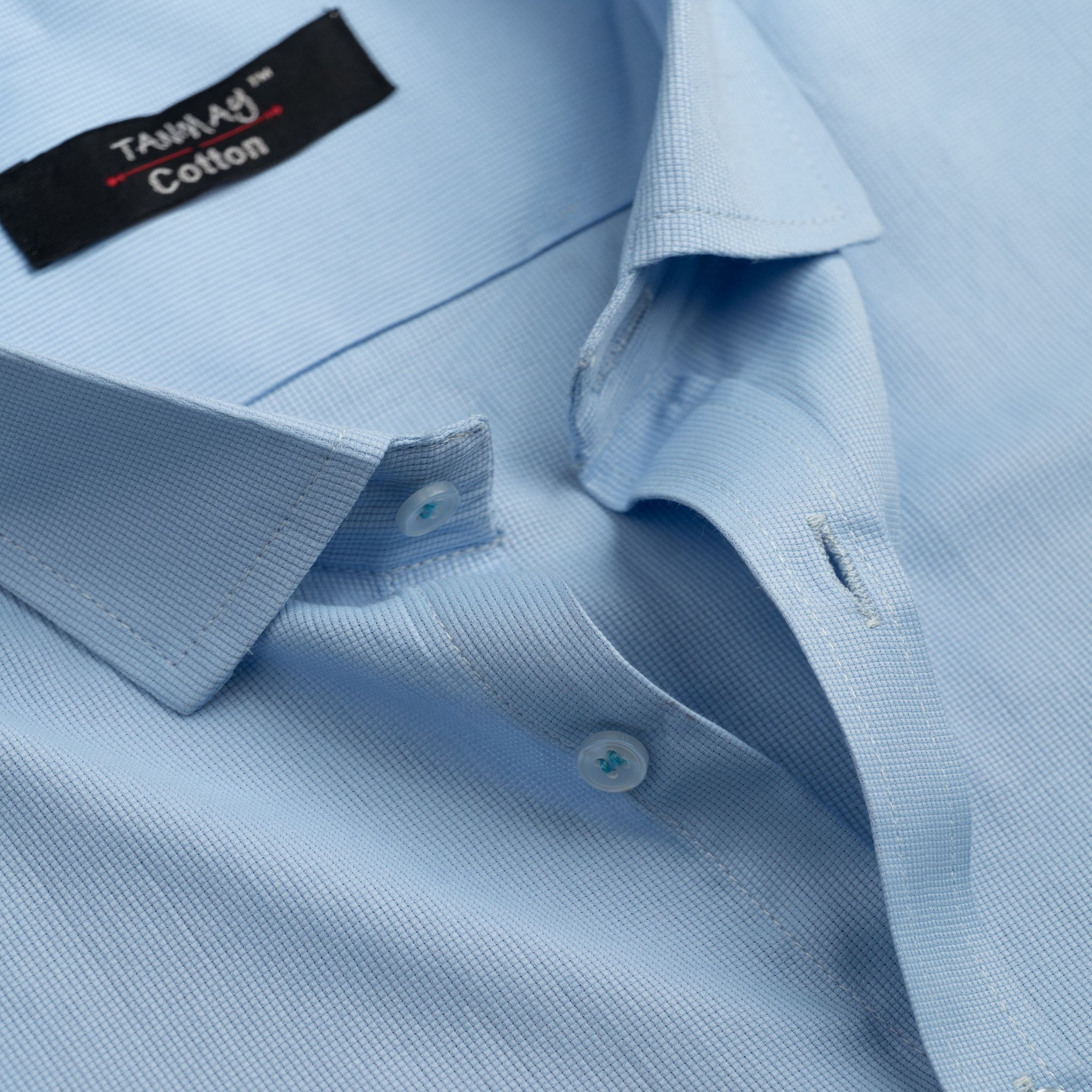 Sky Blue Color Mercerised Cotton Shirt For Men's-M (38 Inch) (97 CM) / Full