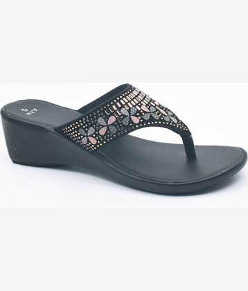 IndiForce Black Women's Slip On Heels