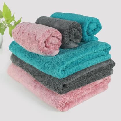 Bamboo Bath & Hand Combo - Set of 6-Peach | Stone Grey | Ocean Teal
