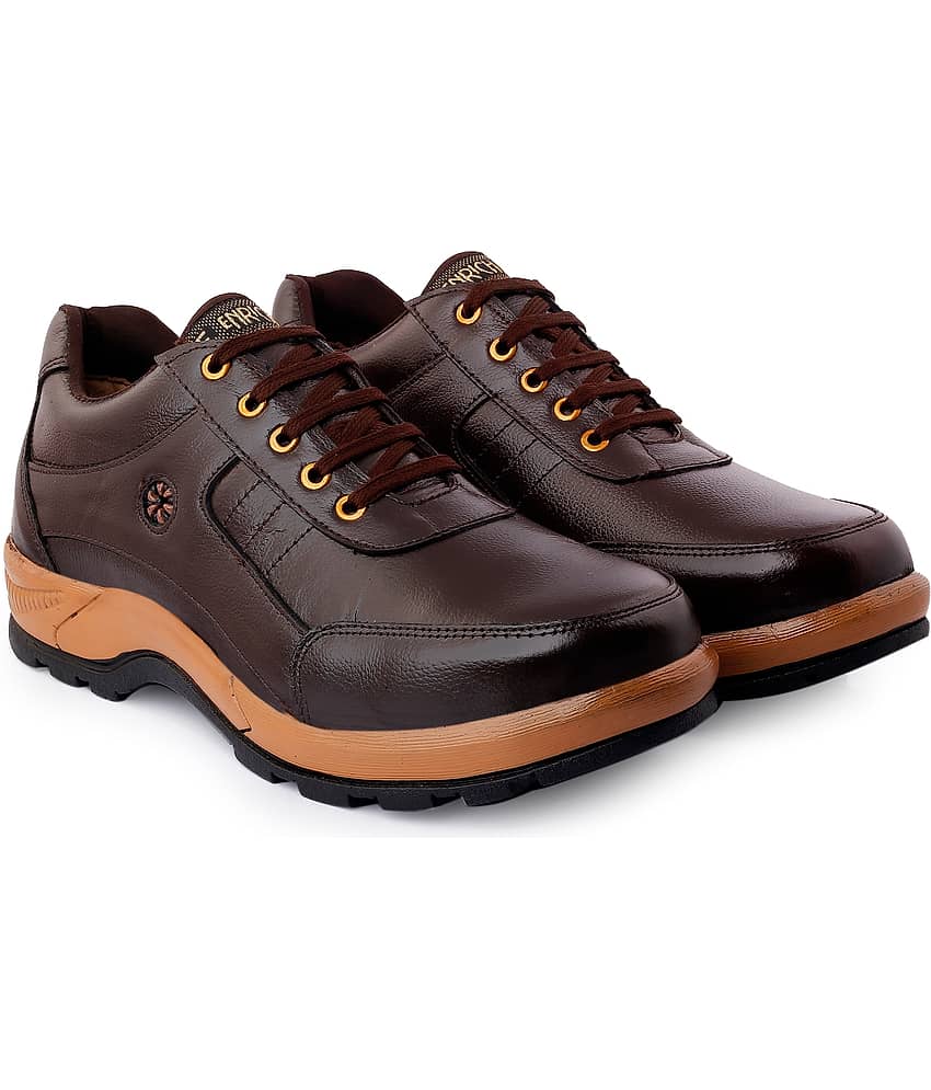 Enrich Field Mid Ankle Brown Safety Shoes