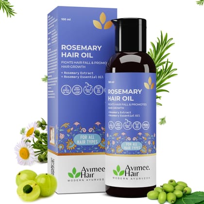 Avimee Herbal Rosemary Oil for Hair| For Hair Growth, Hair Fall Control and Dandruff | 100% Pure & Natural | Mineral Oil Free | 100mL Avimee Herbal Rosemary Oil for Hair| For Hair Growth, Hair Fall Control and Dandruff | 100% Pure & Natural | Mineral Oil