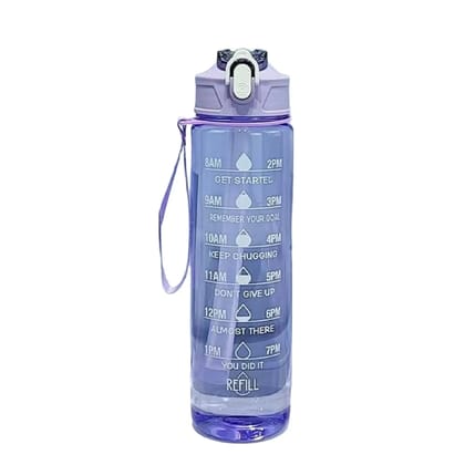 900ML Motivational Water Bottle with Time Marker, BPA Free Leakproof Transparent Drinking Bottle for Gym, Office, School, Fitness & Travel