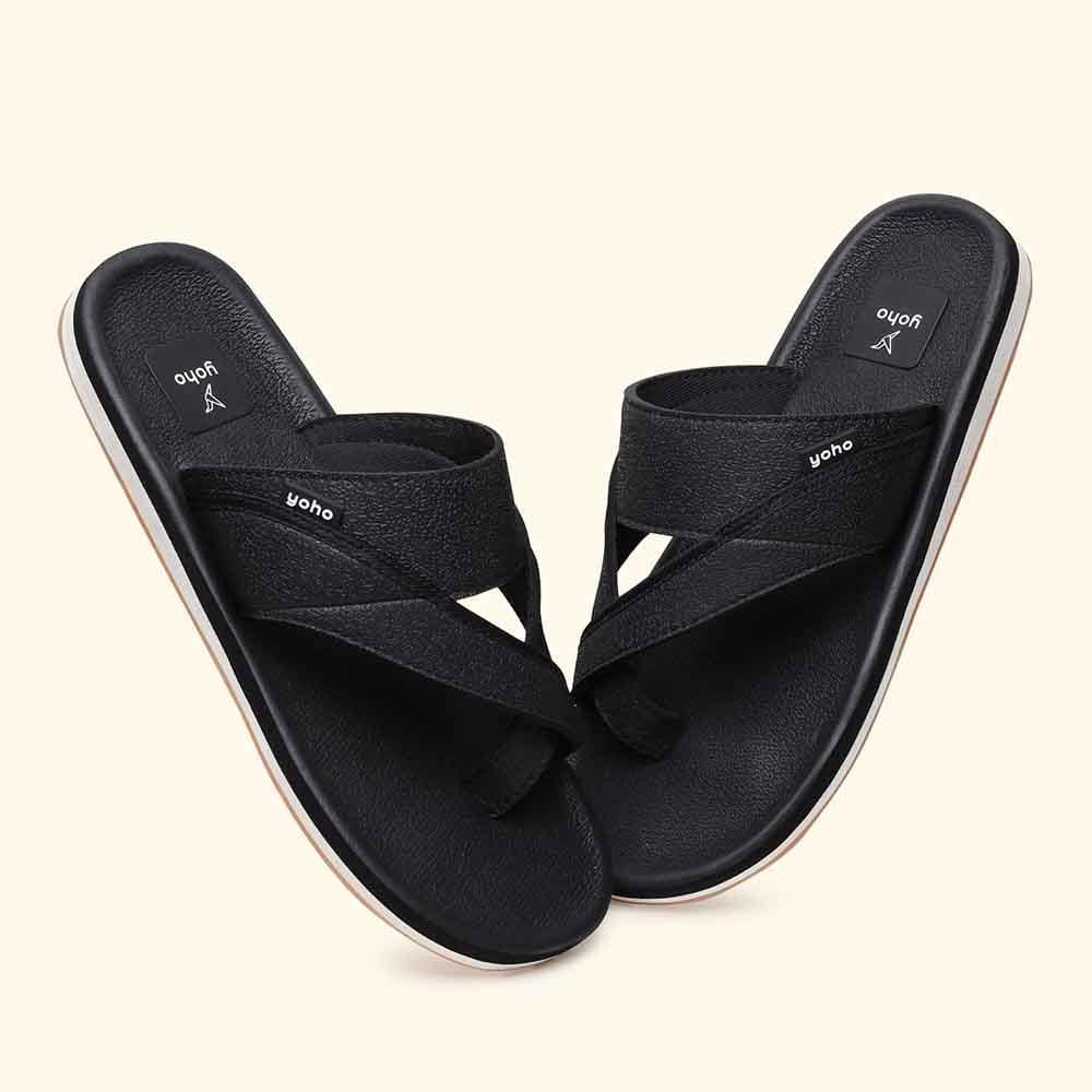 Snugly Ethnic Slippers-Classic Black / 9