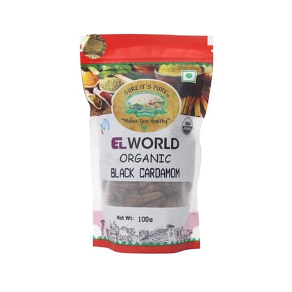 Elworld Agro & Organic Food Products Black Cardamom 100g Elworld Agro & Organic Food Products Black Cardamom 100g