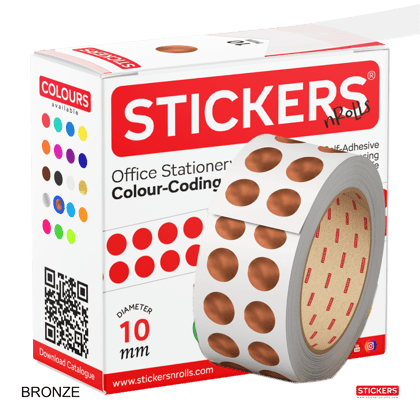 10mm - Round - Metallic - Colour Coding Stickers - Permanent Adhesive