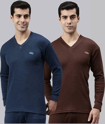 Lux Cottswool Pack of 2 Cotton Blend Thermal Tops For Men's ( Multicolor )